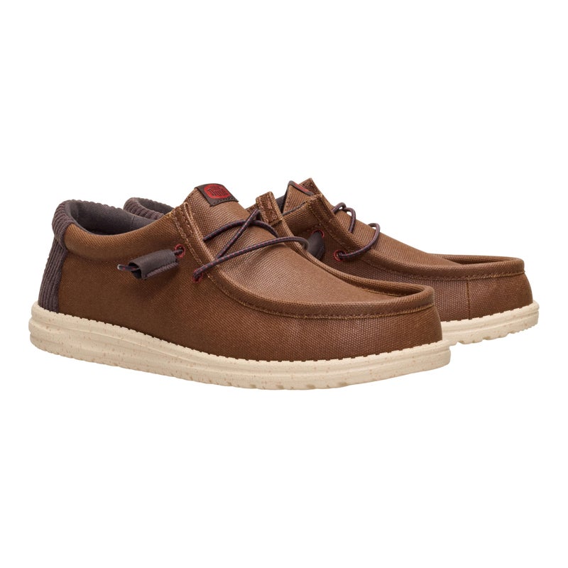 HEYDUDE Wally Waxed Casual Brown Size 8, Menâ€™s Shoes, Slip-on Loafers, Comfortable & Light-Weight - Image 4