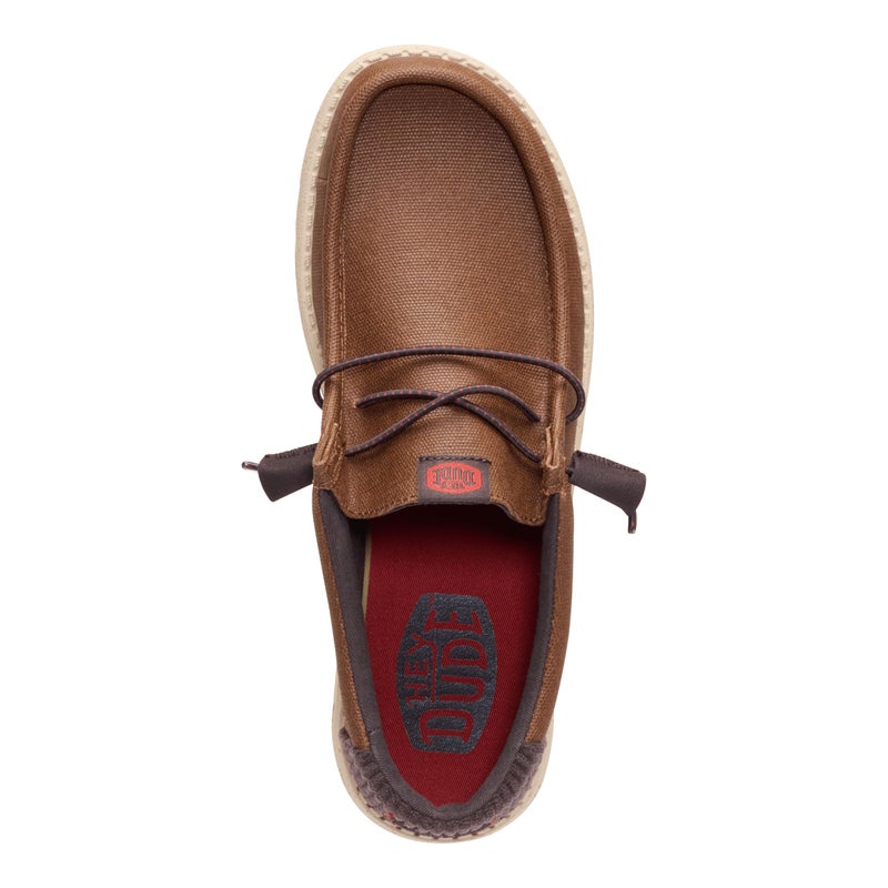 HEYDUDE Wally Waxed Casual Brown Size 8, Menâ€™s Shoes, Slip-on Loafers, Comfortable & Light-Weight - Image 5