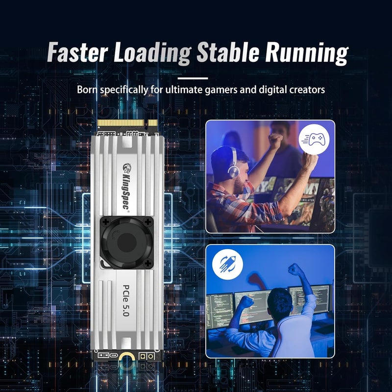 VP101 1TB PCIe 5.0 M.2 SSD - Up to 10000MB/s, M2 Gen 5 NVMe SSD with Heatsink and Fan, DirectStorage Enabled - Gaming, Photography, Video Editing, Design (1000GB) - Image 5