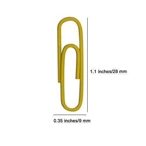 OLIREXD Small Mini 300 Pack Paper Clips 28mm /1.1 Inches - Assorted Color Office Supply Accessories - Cute Paper Needle - Multicoloured Bookmark(Yellow) - Image 2