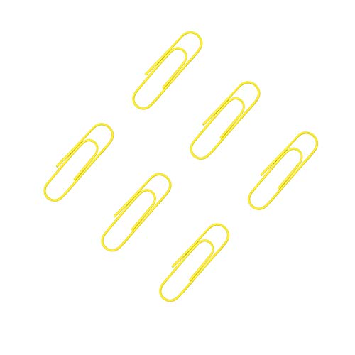 OLIREXD Small Mini 300 Pack Paper Clips 28mm /1.1 Inches - Assorted Color Office Supply Accessories - Cute Paper Needle - Multicoloured Bookmark(Yellow) - Image 1