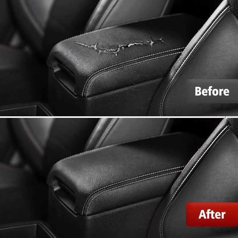 KBH غطاء مسند ذراع الكونسول البديل من KBH Auto Center لتويوتا كامري 2012 2013 2014 2015 2016 2017، تشذيب جلد فينيل، غطاء مسند ذراع السيارة البديل، خياطة أسود-رمادي (بدون غطاء) - Image 4