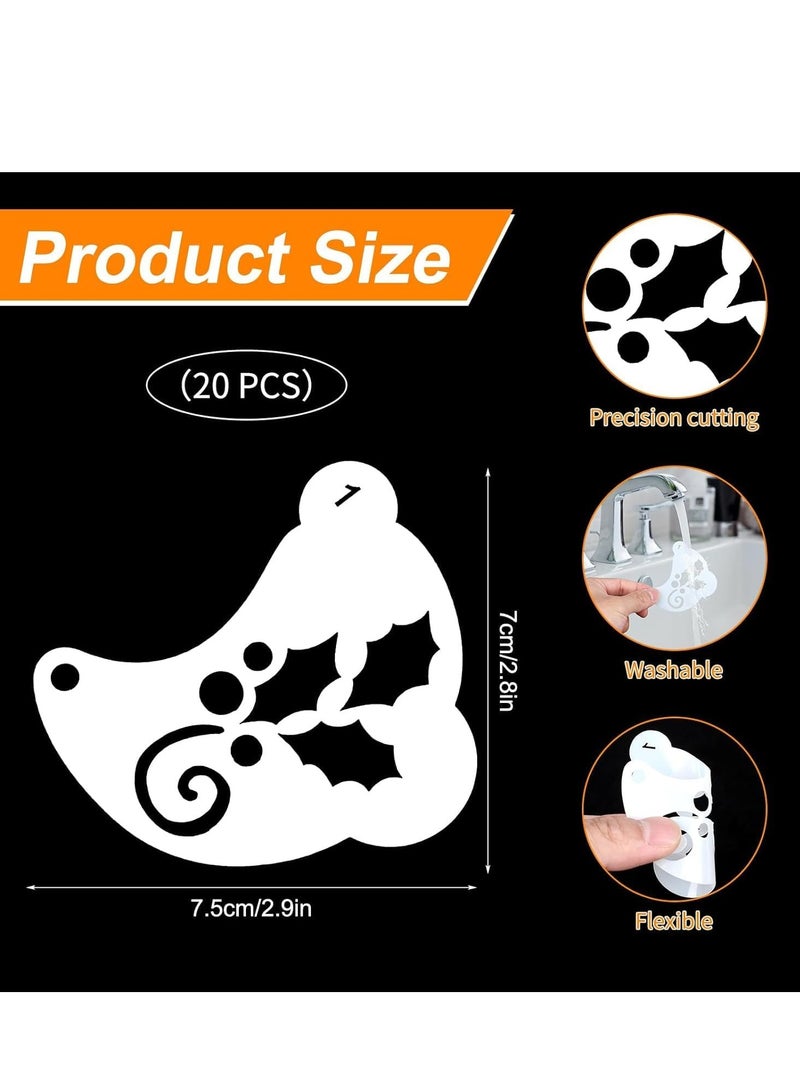 Pack of 20 Tattoo Stencils, Reusable Face Paint Stencils, Eye Tattoo Stencils, Body Colour Stencils for Children, Party, Holiday, , Make Up - Image 3