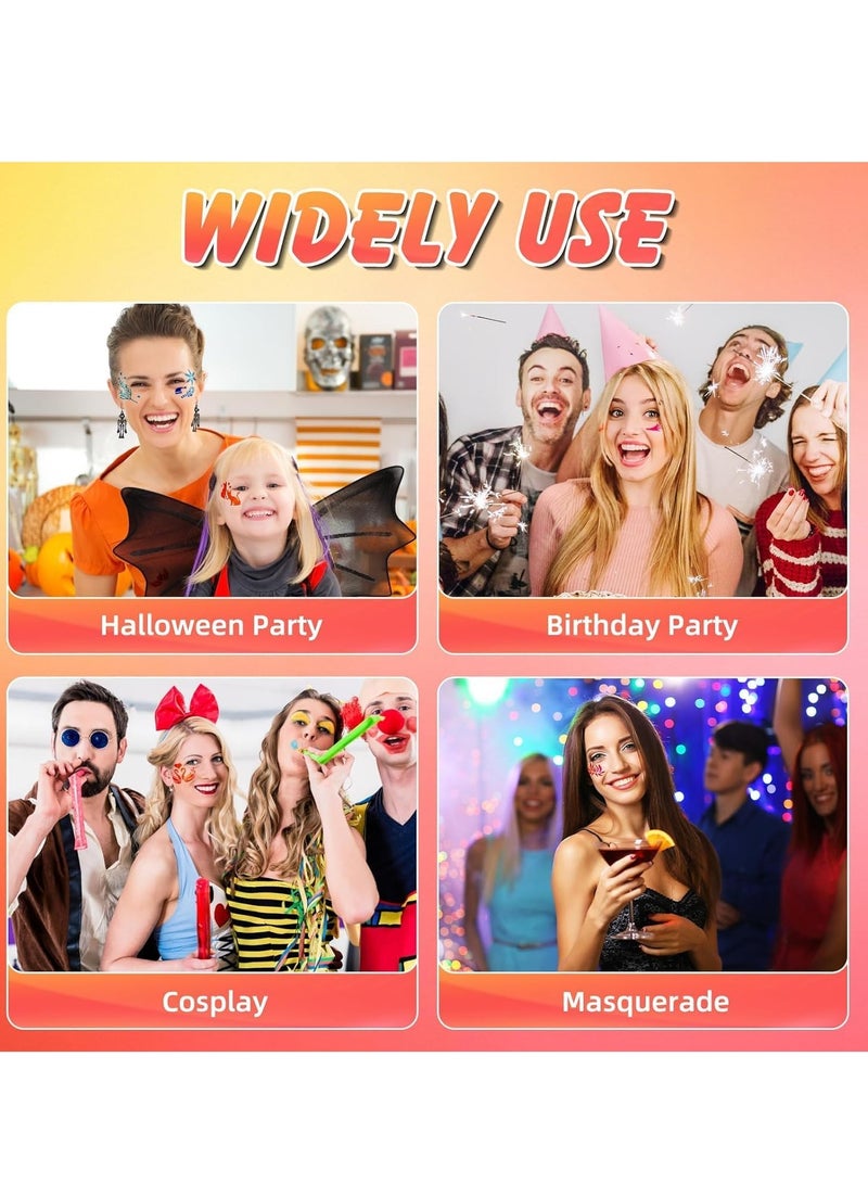 Pack of 20 Tattoo Stencils, Reusable Face Paint Stencils, Eye Tattoo Stencils, Body Colour Stencils for Children, Party, Holiday, , Make Up - Image 4