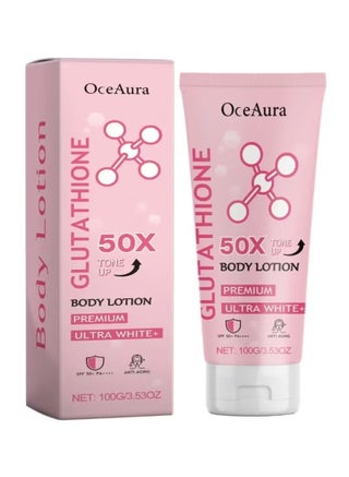 ultra white glutathione OceAura Glutathione Tone Up 50x Body Lotion Premium Ultra White+  ,Brightening Body Lotion, Moisturizing and Soft Skin, Firming Body Lotion  for Women, Daily Moisturizing Body, SPF 50+, For Uneven Skin Tone and