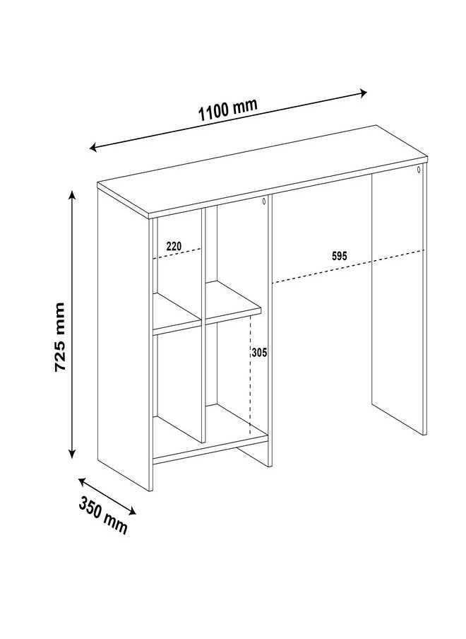 Pilati - Computer Home Desk Table white color110x72.5x35cm - Image 1