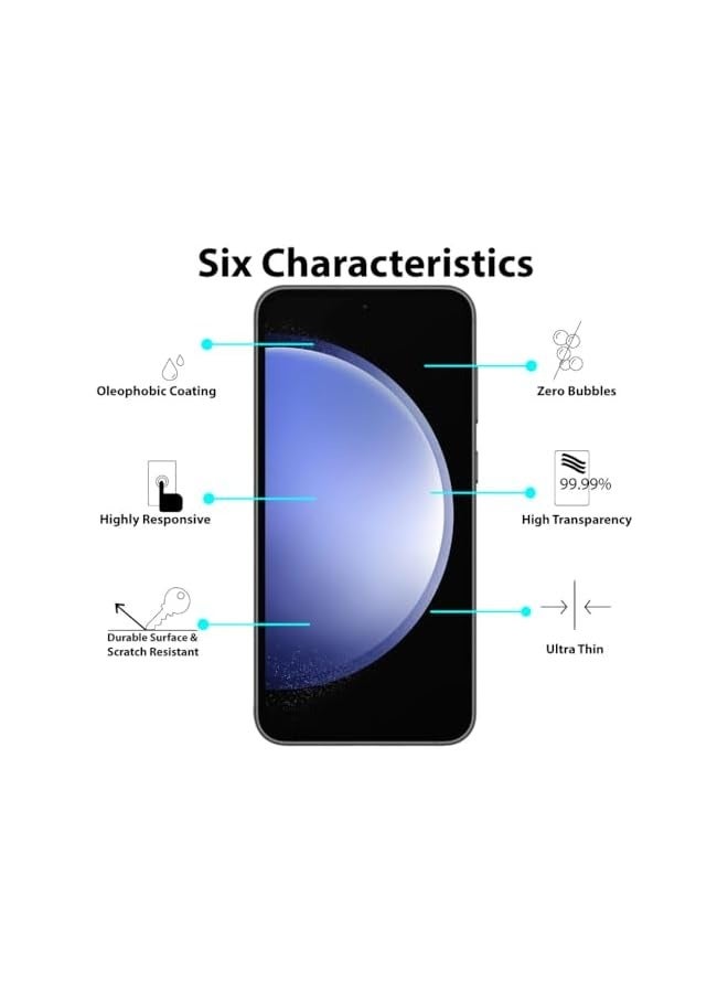 بروماس واقي شاشة متوافق مع الزجاج المقسى Galaxy S23 FE [تغطية كاملة عالية الدقة] [سهل التركيب] [مقاوم للخدش] [صلابة 9H] طبقة واقية [3 عبوات] - Image 2