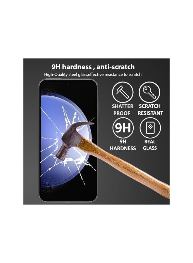 بروماس واقي شاشة متوافق مع الزجاج المقسى Galaxy S23 FE [تغطية كاملة عالية الدقة] [سهل التركيب] [مقاوم للخدش] [صلابة 9H] طبقة واقية [3 عبوات] - Image 5