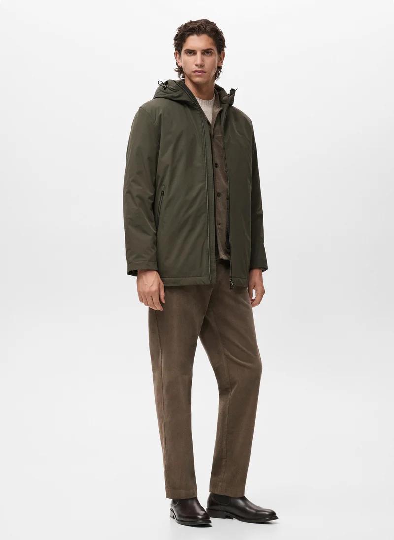 Mango Man  Water-repellent hooded parka for Men | Best Price UAE