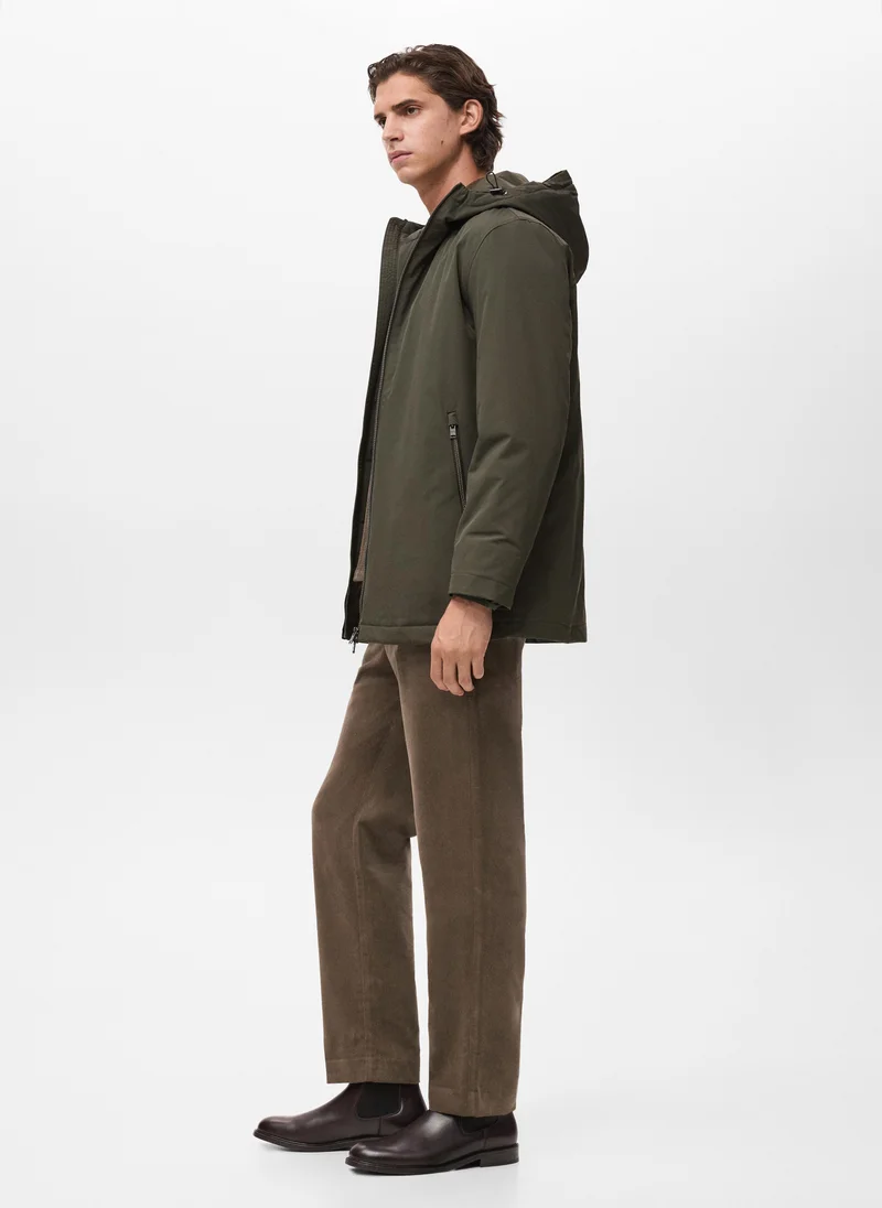 Mango Man  Water-repellent hooded parka for Men | Best Price UAE