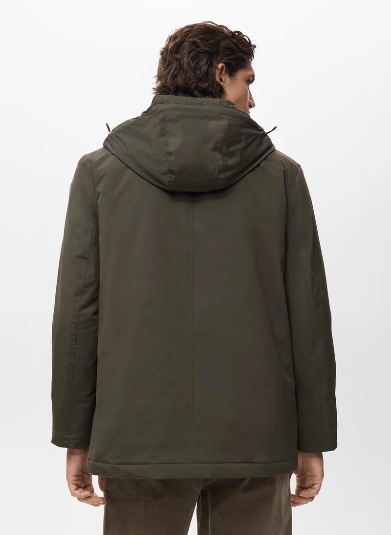 مانجو مان Water-repellent hooded parka