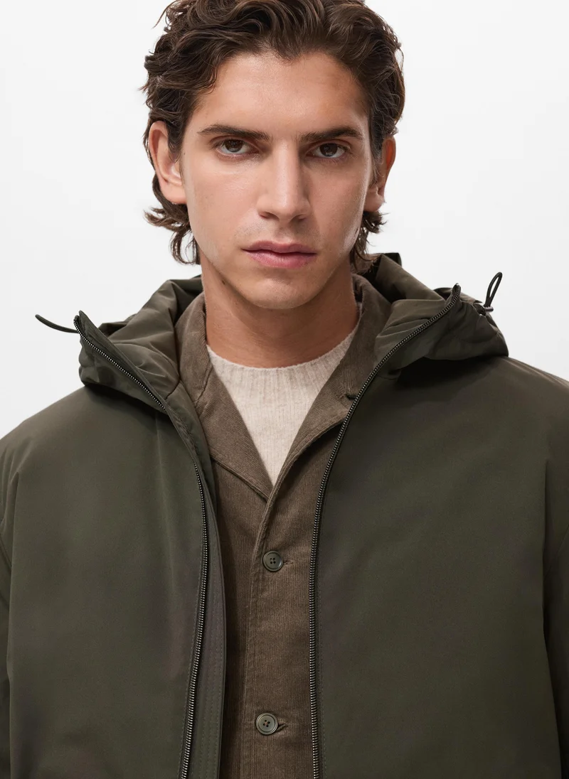 Mango Man  Water-repellent hooded parka for Men | Best Price UAE