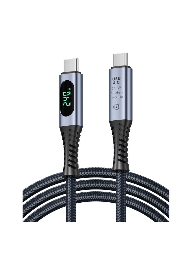 Barakah USB 4 Cable with LED Indicator, (3.3ft) USB C Charging Cable, Supports 8K Video,Max 40Gbps Data Transfer USB 4 Cable Universal USB C Cable Compatible with lPhone 15,MacBook,Thunderbolt 3,Monitor - Image 1