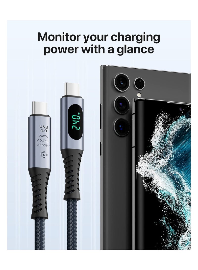 Barakah USB 4 Cable with LED Indicator, (3.3ft) USB C Charging Cable, Supports 8K Video,Max 40Gbps Data Transfer USB 4 Cable Universal USB C Cable Compatible with lPhone 15,MacBook,Thunderbolt 3,Monitor - Image 5