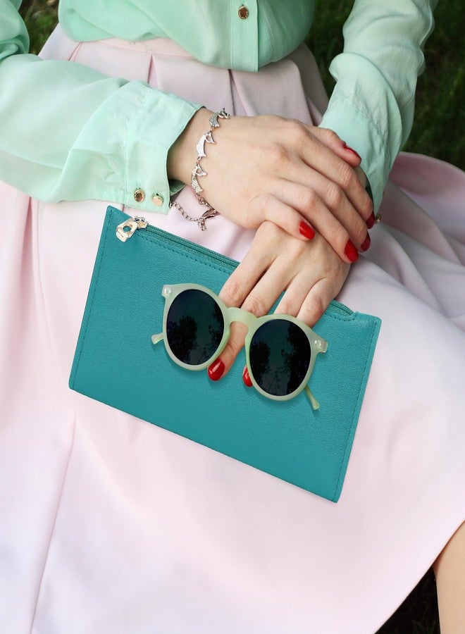Tipmile Ultra Slim Wallet for Women Bifold Leather Ladies Wallet RFID Wallet Women RFID Blocking Credit Card Holder for Women, Teal Green, 7.5 x 3.7 x 0.56 Inch, Solid - Image 3