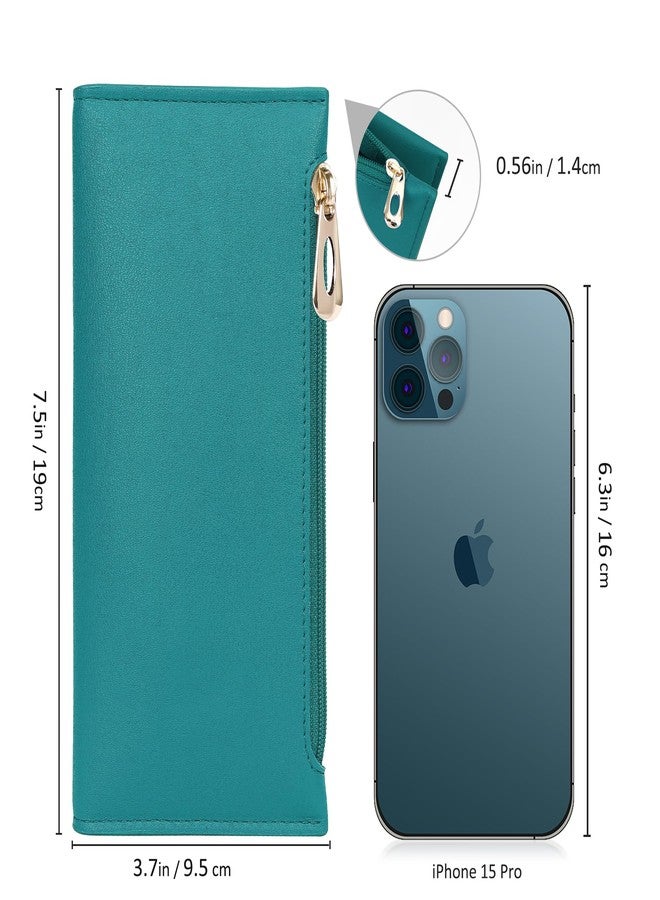 Tipmile Ultra Slim Wallet for Women Bifold Leather Ladies Wallet RFID Wallet Women RFID Blocking Credit Card Holder for Women, Teal Green, 7.5 x 3.7 x 0.56 Inch, Solid - Image 2