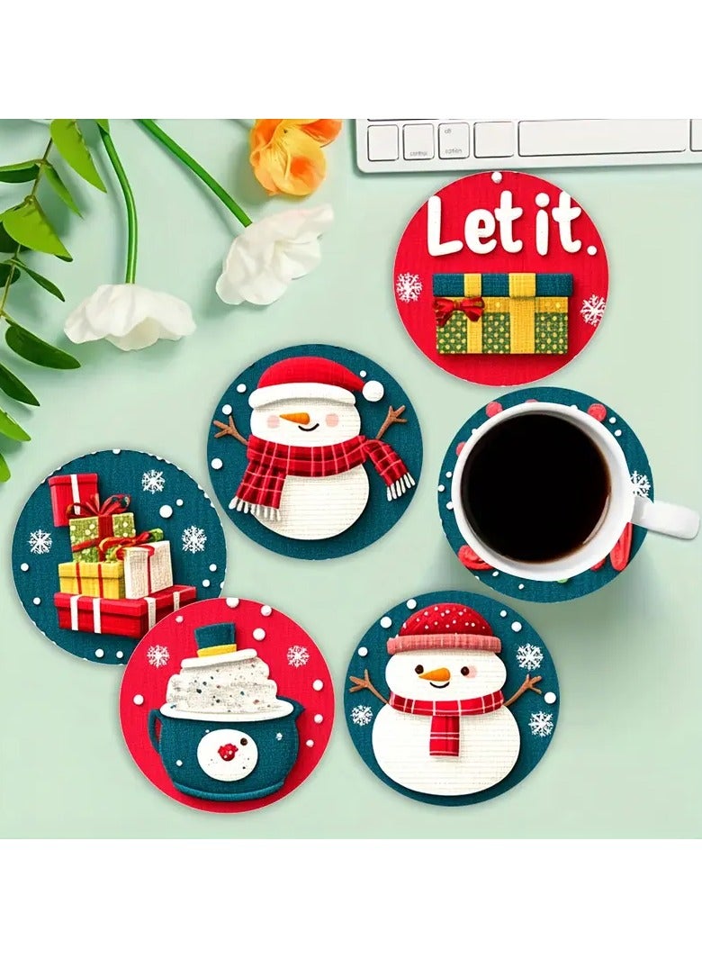 4 Festive Coasters: A Warm Touch for Your Table. - Image 1