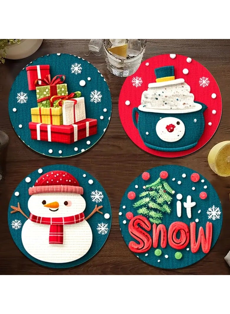 4 Festive Coasters: A Warm Touch for Your Table. - Image 2