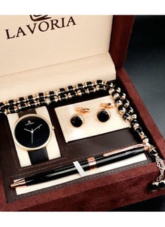 Laforea watch gift set for men consisting of 4 pieces, a rosary watch, a pen and a set of buttons
