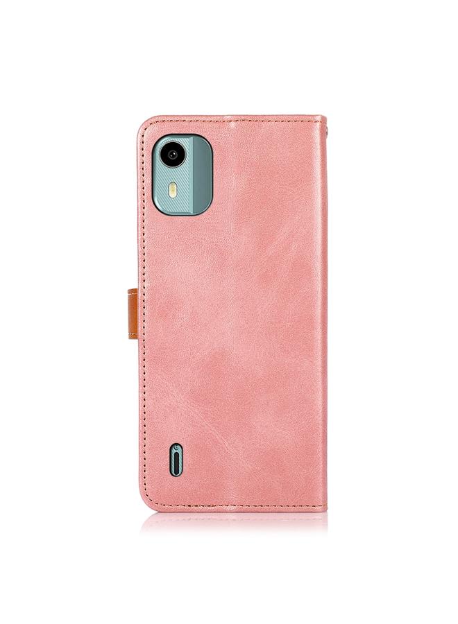 S-TOP Case For Nokia C12 4G KHAZNEH Dual-color Cowhide Texture Flip Leather Phone Case - Image 3