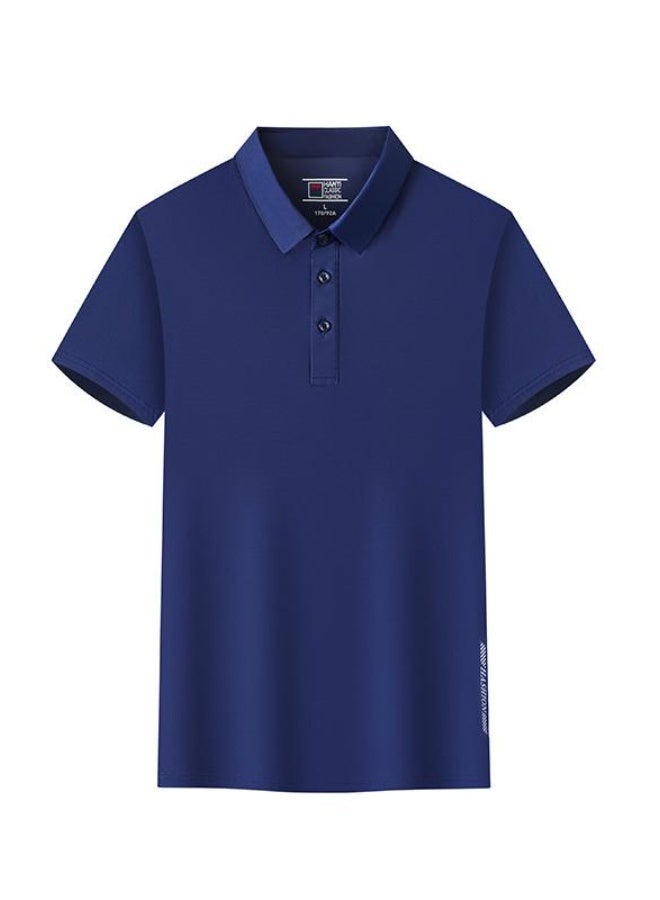 Ice Silk Fiber Polo Shirt Printed Quick Dry Breathable Workwear Summer Culture Shirt  Men's Fashion Clothing - Image 1