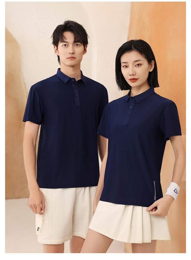 Ice Silk Fiber Polo Shirt Printed Quick Dry Breathable Workwear Summer Culture Shirt  Men's Fashion Clothing - Image 2