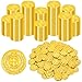 Fullive 200 PCS Gold Coins 14 in Plastic Coins 008 in Thick Fake Coins Pirate Coins Leprechaun Gold Coins Tokens Pirate Decorations Teacher Classroom Reward Adventure Theme Party Supplies - Image 2