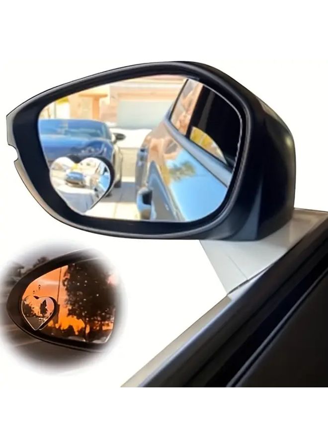 1 Pair Heart Shaped Car Rearview Mirrors Wide Angle Convex Design For All Vehicles Left Side Mounting Blind Spot Visibility Enhancement Durable Stylish Vehicle Safety Accessory - Image 5