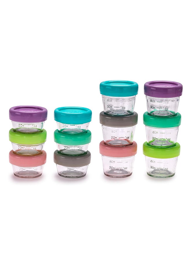 melii - Pack Of 12 Glass Food Container, 6 X 4Oz And 6 X 2Oz - Image 1