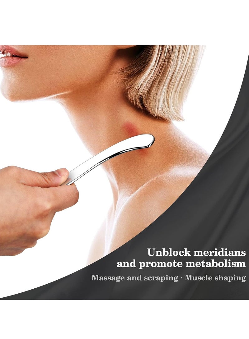 Loquat Guasha Massage Tool, Grade Stainless Steel Scraping Tool for Soft Tissue Upgrade Physical Therapy Stuff,Used for Back, Legs, Arms,Neck,Shoulder, Gua sha Tool - Image 3