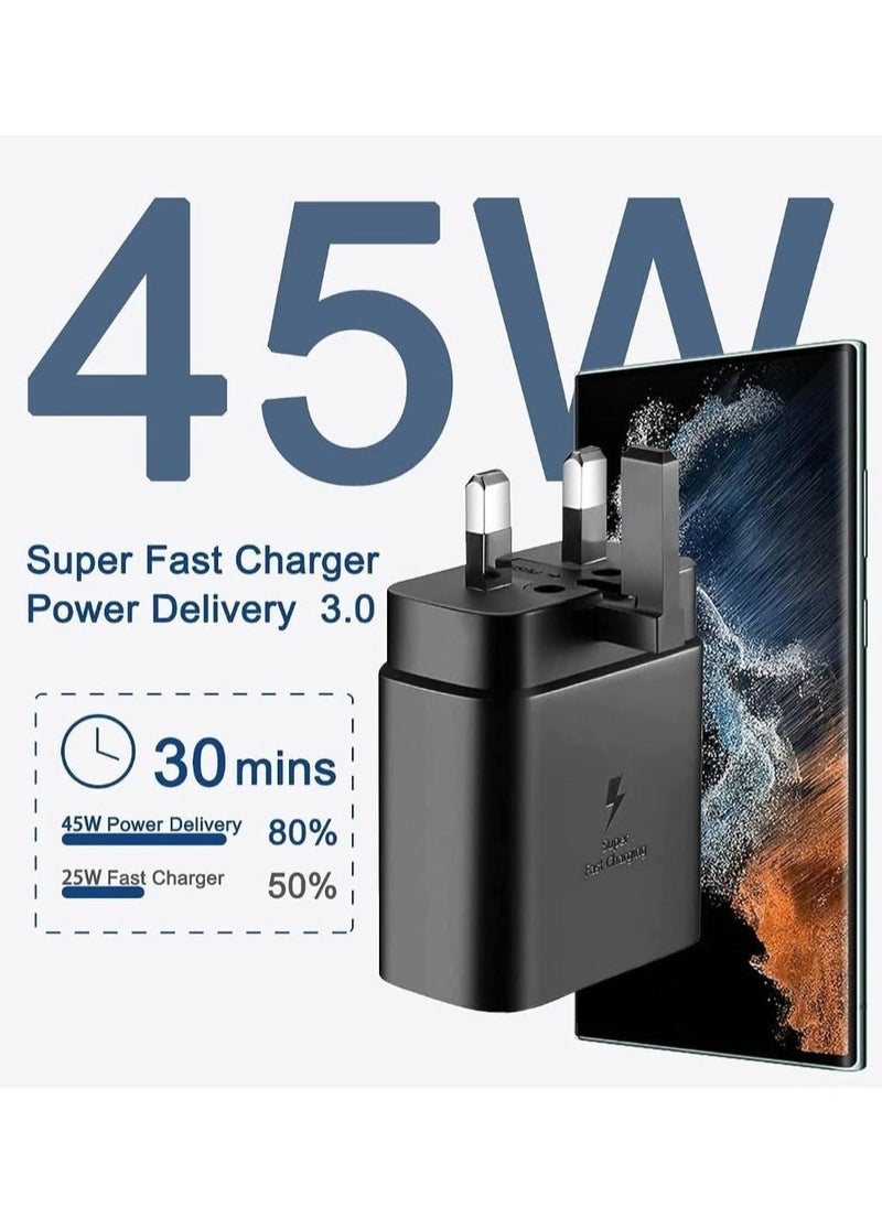 Samsung 45W Super Fast Charger with 5FT USB-C Cable: Type-C Adapter for Galaxy S23 Ultra, S23, S23+, S22, and S22 Ultra - Image 5
