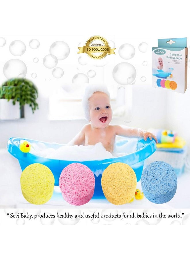 Sevi Baby - Sevi Baby Cellulose Bath Sponge,100% All Natural Pure Baby Bath Sponge, Biodegradable, Hypoallergenic, Soft & Absorbent Sponge For Baby's Skin, Made in Turkey (Pink) - Image 1