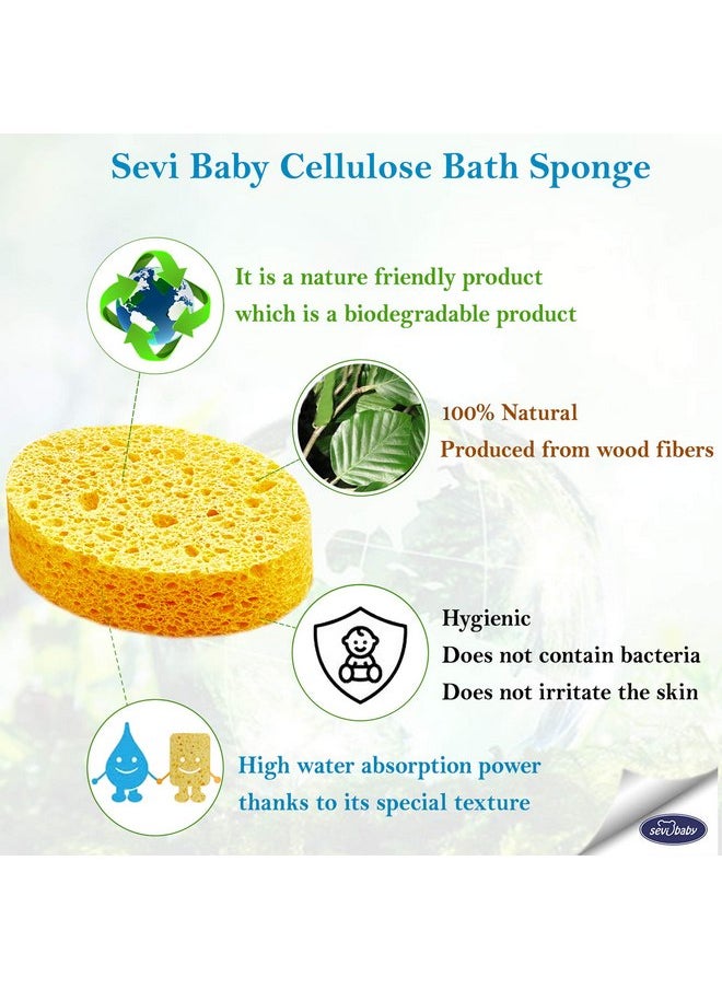 Sevi Baby - Sevi Baby Cellulose Bath Sponge,100% All Natural Pure Baby Bath Sponge, Biodegradable, Hypoallergenic, Soft & Absorbent Sponge For Baby's Skin, Made in Turkey (Pink) - Image 1