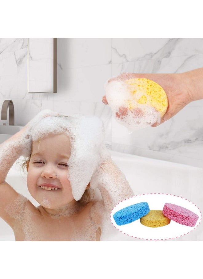 Sevi Baby - Sevi Baby Cellulose Bath Sponge,100% All Natural Pure Baby Bath Sponge, Biodegradable, Hypoallergenic, Soft & Absorbent Sponge For Baby's Skin, Made in Turkey (Pink) - Image 1