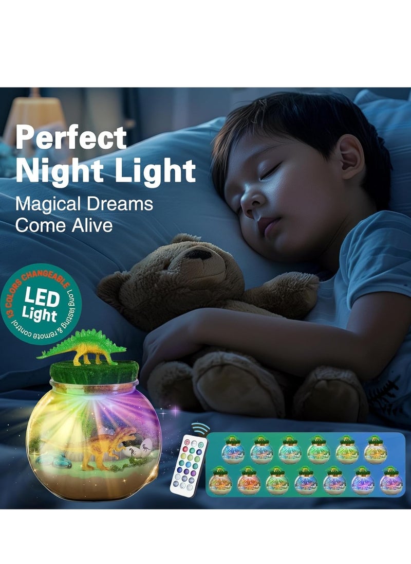 DMG TECH Dinosaur Terrarium Kit, Light Up Terrarium Kit Kids Crafts Toys,DIY Dino Arts and Crafts for Kids Ages 4 5 6 7 8-12 Years Old, Dinosaur Present for Boys Girls  - Image 2