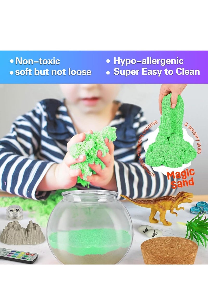 DMG TECH Dinosaur Terrarium Kit, Light Up Terrarium Kit Kids Crafts Toys,DIY Dino Arts and Crafts for Kids Ages 4 5 6 7 8-12 Years Old, Dinosaur Present for Boys Girls  - Image 3