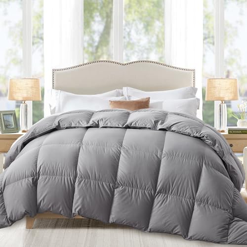 Globon Down Comforter California King Size，All Season Duvet Insert，Soft Noiseless Shell, Medium Weight with 8 Corner Tabs, Grey… - Image 2