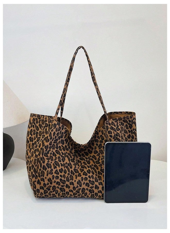 ميك ميشيك حقيبة يد كبيرة من MakeMeChic بنقشة جلد النمر، بمقبضين، متعددة الألوان، مقاس واحد - Image 3