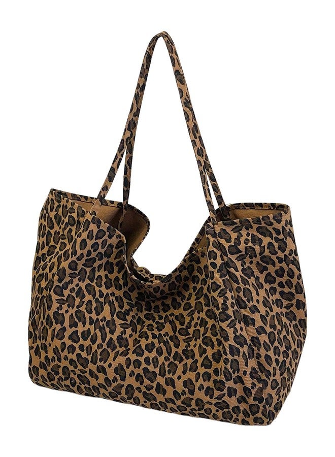 ميك ميشيك حقيبة يد كبيرة من MakeMeChic بنقشة جلد النمر، بمقبضين، متعددة الألوان، مقاس واحد - Image 1