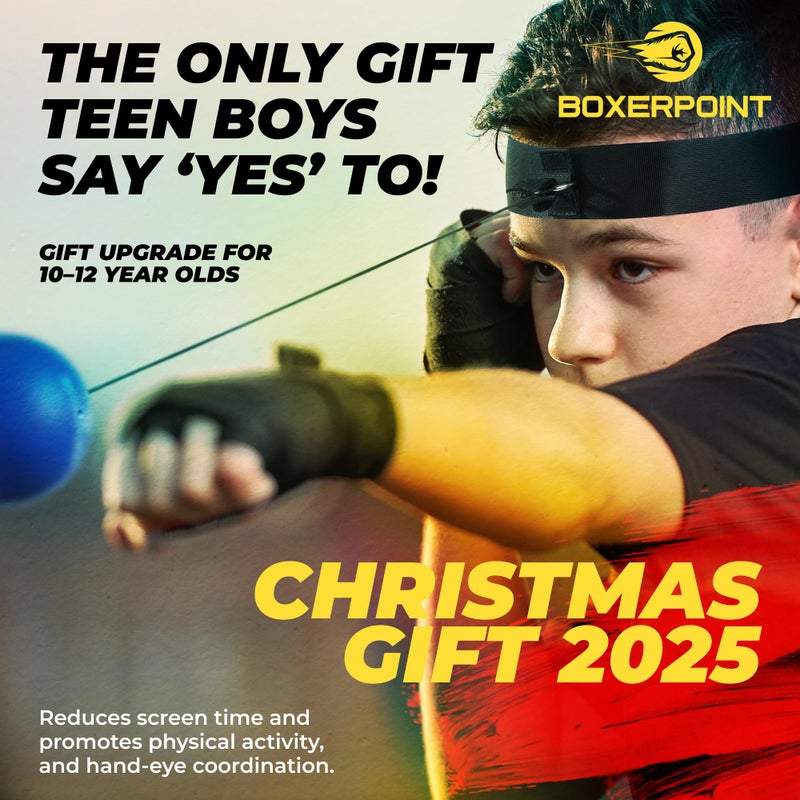 Boxerpoint Boxing Reflex Ball - Small, Multi-Color, Kids - Hand-Eye Coordination Training & Boxing Practice Set - 3-Level Reflex with Headband & Wraps - Gifts for Teen Boys, Christmas Gym Equipment - Image 2