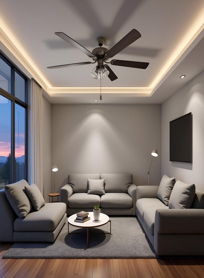 Aspen Creative 22011-1, Three-Light Ceiling Fan Light Kit with Pull Chain, Brushed Nickel Finish with Clear Glass Shades, 13-1/8" Diameter x 6-3/4" Height - Image 5