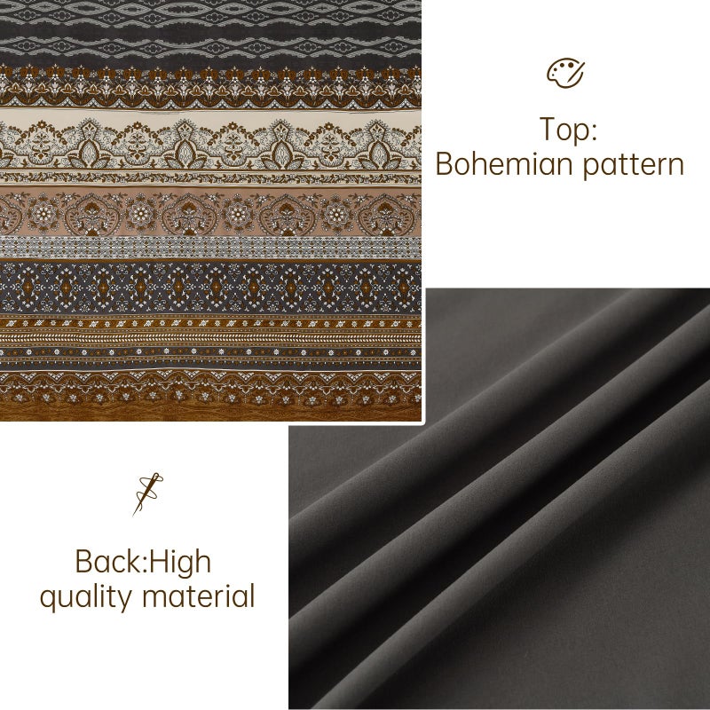 Cottolester Boho King Comforter Set 8 Pieces,Brown Black Bohemian Comforter Paisley Striped Bed in A Bag,Soft Microfiber Bedding Set for All Season - Image 4