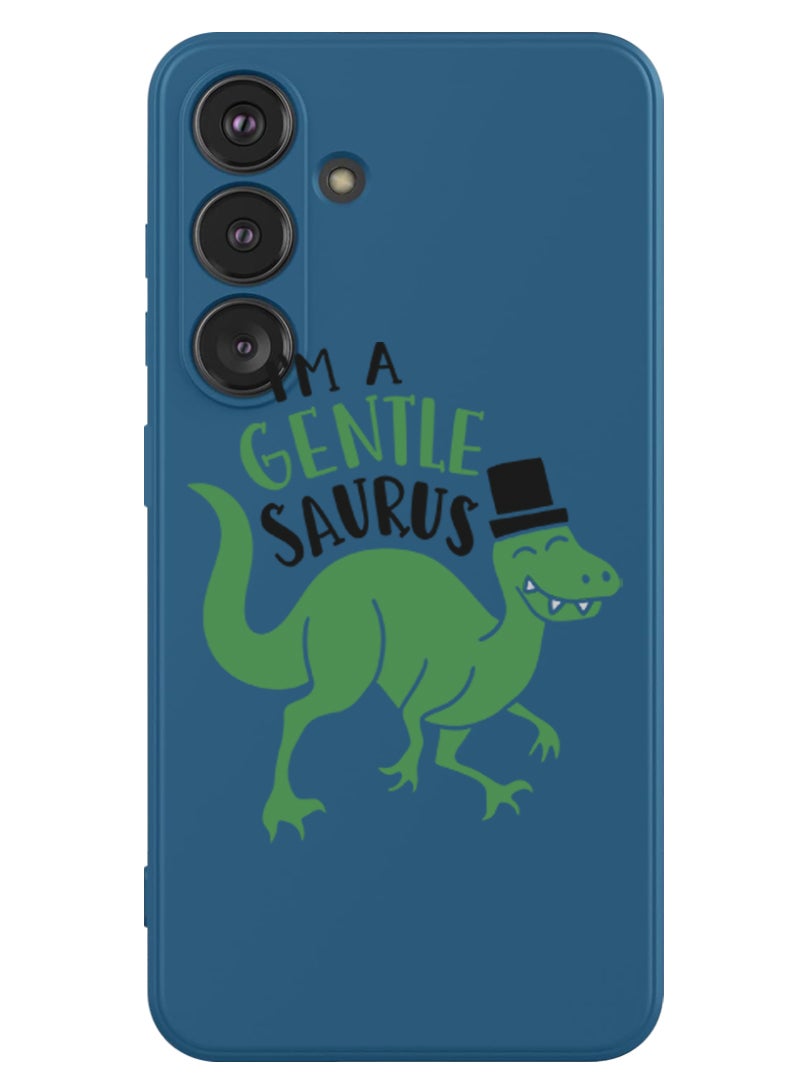 Theodor Protective Slim Fit Case Liquid Silicone Cover with Full Body Protection Anti-Scratch Shockproof Case For Samsung Galaxy S24 Plus (Blue) - I am a gentlesaurus - Image 1