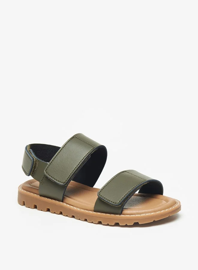 DUCHINI Boys Mister Solid Sandals with Hook and Loop Closure