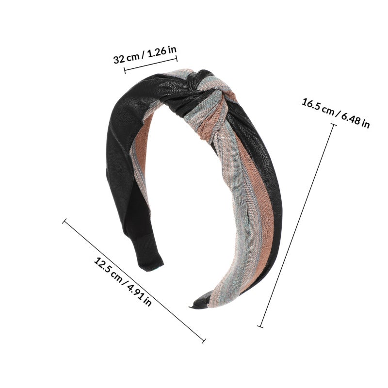 Knotted Headband Women Striped Headband Top Knot Hairband Nonslip Trendy Wide Headband Skincare Headband Boho Hair Accessory - Image 2