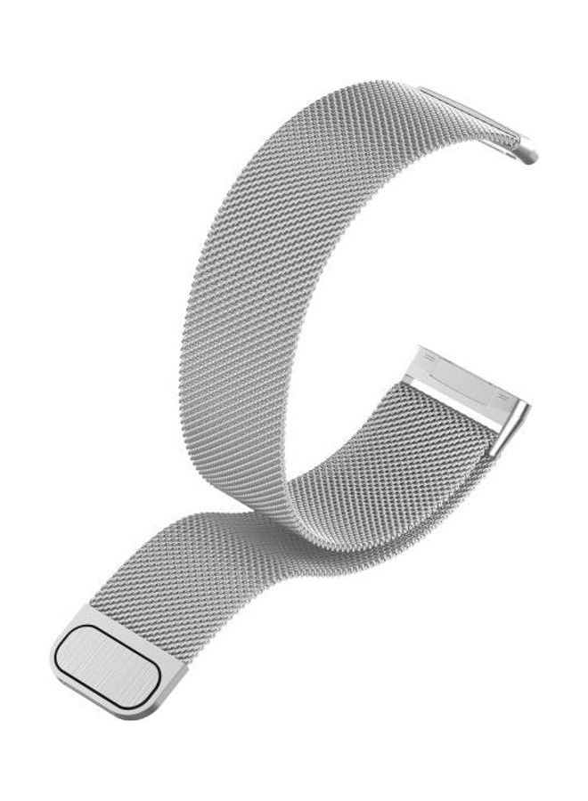 إسكدنيا Magnetic Milano Replacement Strap For Fitbit Versa 3 / Silver - Image 5
