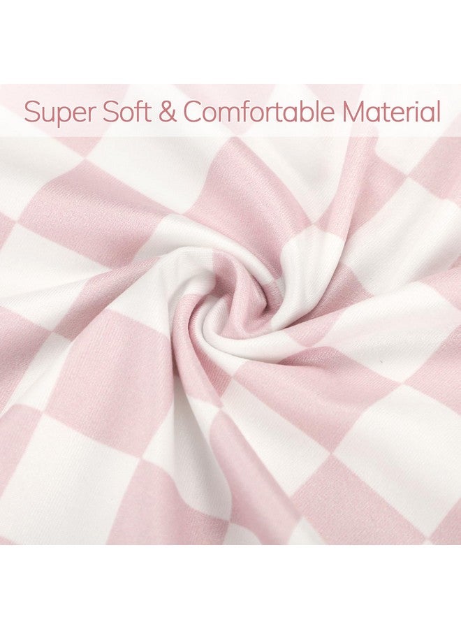 DAYEEBALL Nursing Pillow Cover, Removable Nursing Covers for Breastfeeding Pillows, Stretchy and Soft Fit for Baby Girls Boys Newborn, Pink Checkerboard (Only Cover) - Image 5