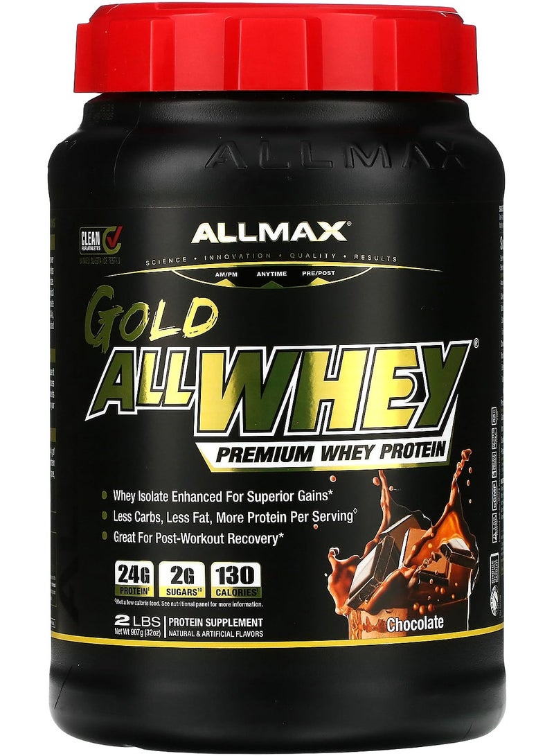 Allmax Gold AllWhey,  Premium Whey Protein, Chocolate, 2 lbs (907 g)