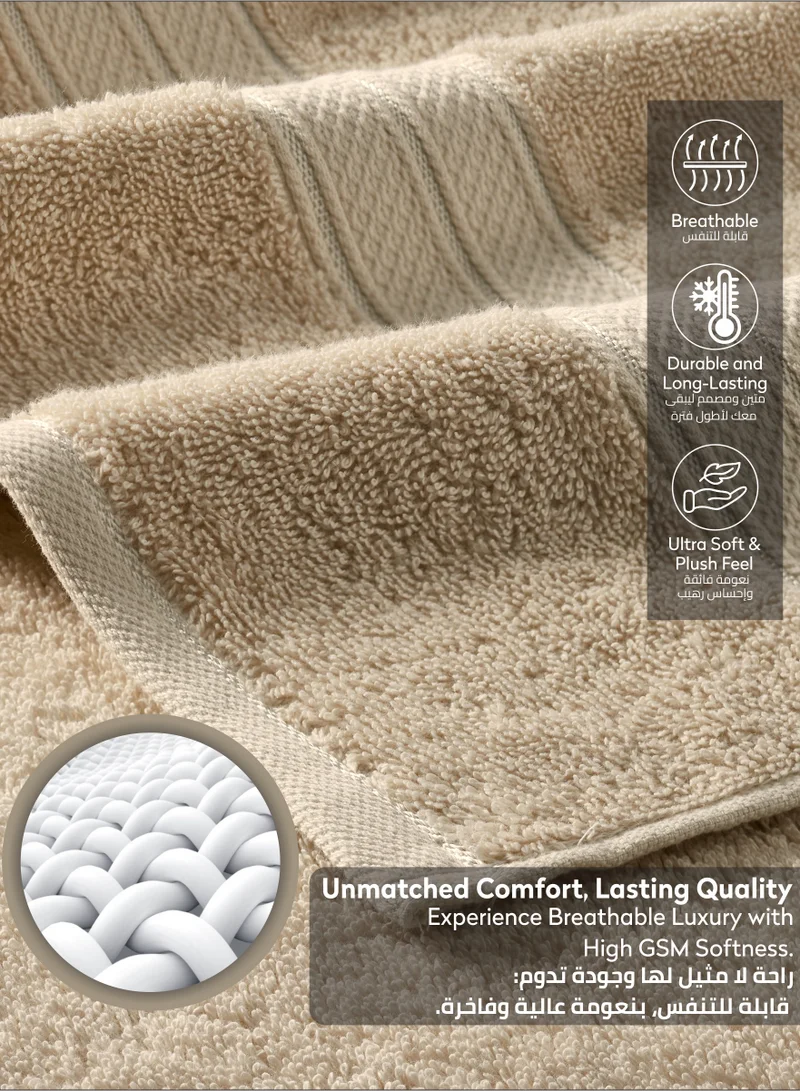 Donetella Premium 100 % Combed Cotton 1-Pcs Bath Towel(70 X 140 CM) 600 GSM Large Towel, Highly Absorbent, Quick Dry,Best Towel for Bathroom, Spa And Hotel,Light Beige