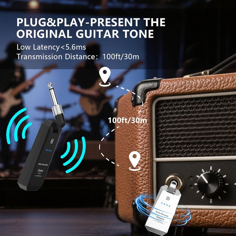 Getaria 5.8Hz Guitar Wireless System Anti-Interference Instrument 4Channels Wireless Transmitter Receiver Digital Audio Cordless System Bass For Electric Guitars Bass - Image 5